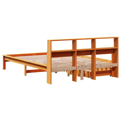 Letto Libreria senza Materasso Marrone Cera 120x190 cm in Pino | homemem39