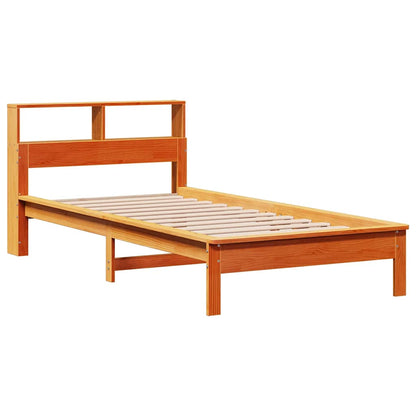 Letto Libreria senza Materasso Marrone Cera 75x190 cm in Pino | homemem39