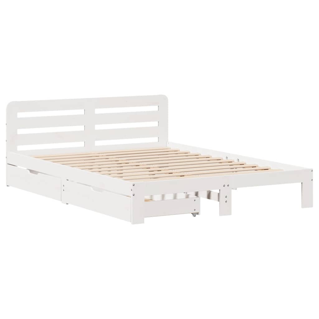 Giroletto senza Materasso Bianco 140x200 cm Legno Massello Pino | homemem39
