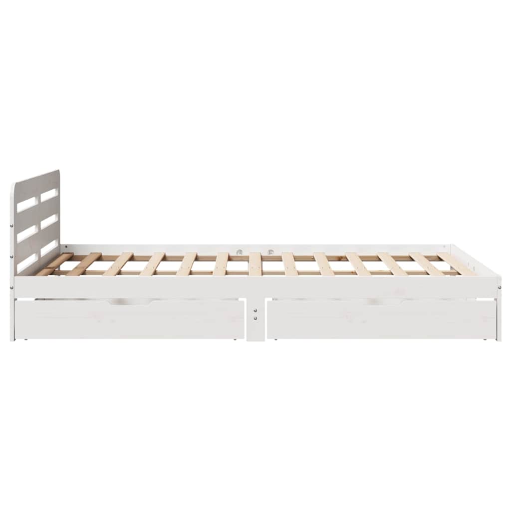 Giroletto senza Materasso Bianco 140x200 cm Legno Massello Pino | homemem39