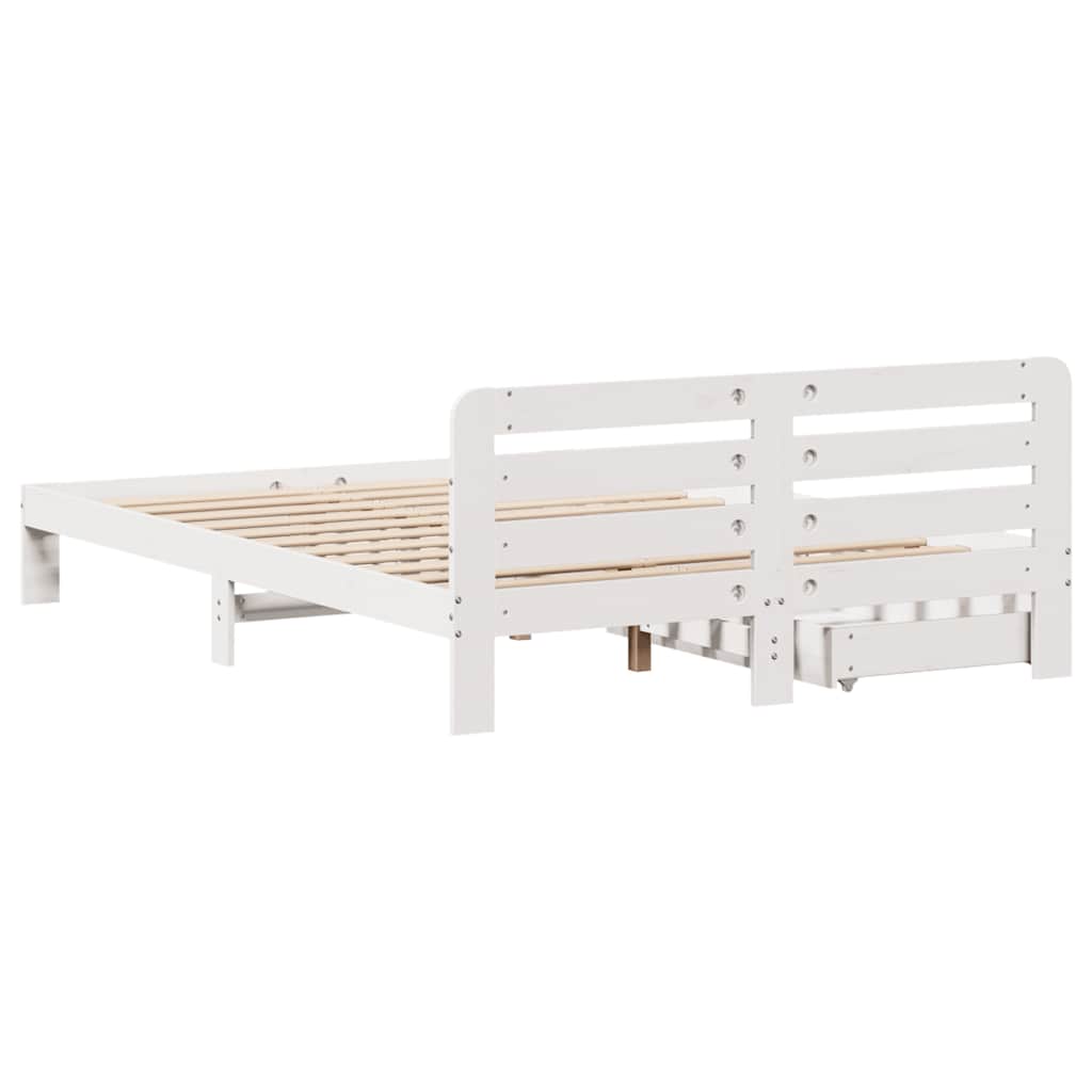 Giroletto senza Materasso Bianco 140x200 cm Legno Massello Pino | homemem39