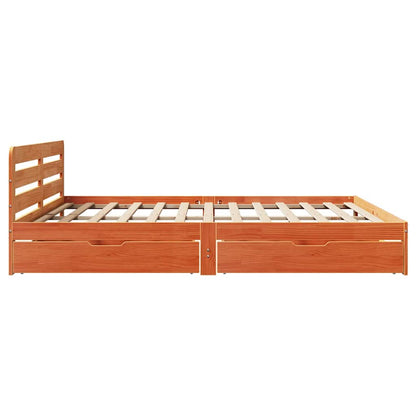 Giroletto senza Materasso Marrone Cera 180x200 cm Legno di Pino | homemem39