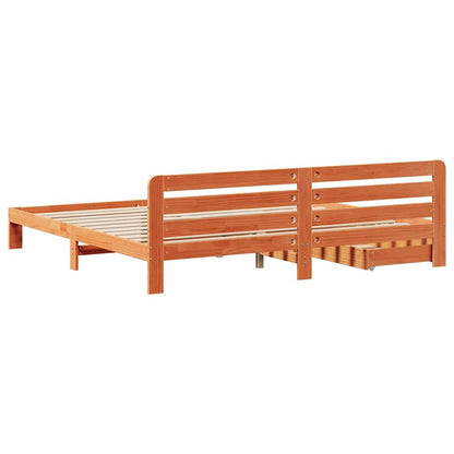 Giroletto senza Materasso Marrone Cera 180x200 cm Legno di Pino | homemem39