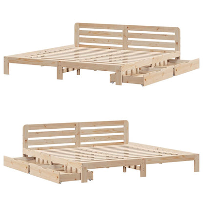 Giroletto senza Materasso 200x200 cm in Legno Massello di Pino