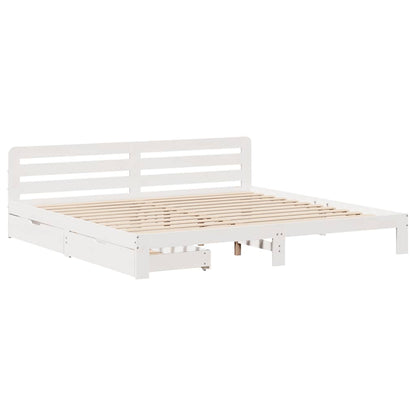 Giroletto senza Materasso Bianco 200x200 cm Legno Massello Pino | homemem39