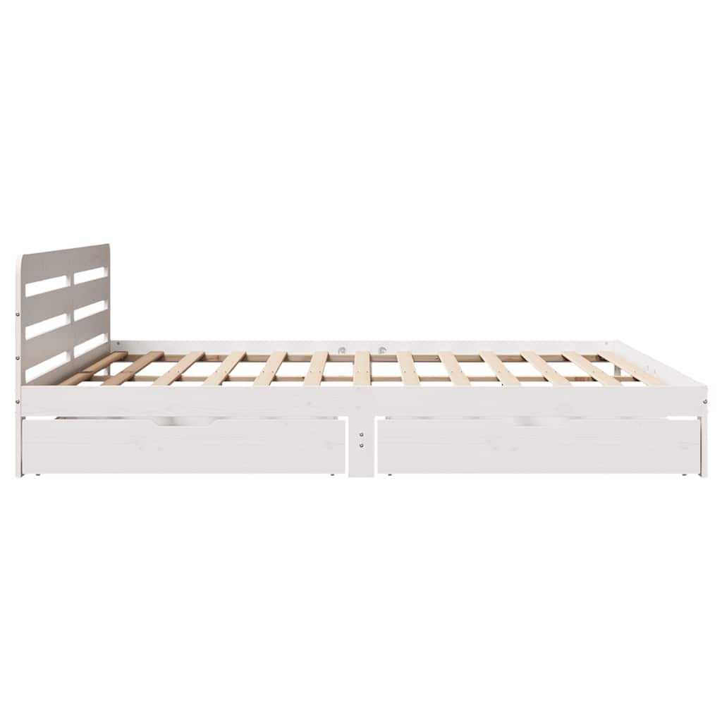 Giroletto senza Materasso Bianco 200x200 cm Legno Massello Pino | homemem39