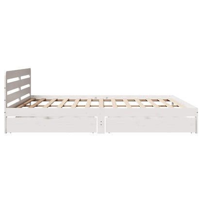 Giroletto senza Materasso Bianco 200x200 cm Legno Massello Pino | homemem39