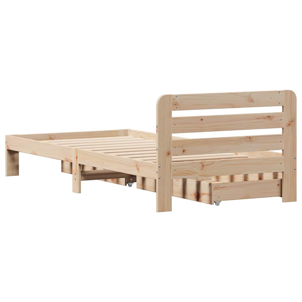 Letto senza Materasso 90x190 cm in Legno Massello di Pino