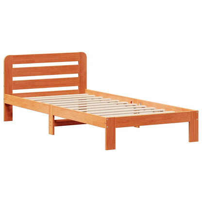 Letto senza Materasso Marrone Cera 90x190 cm in Legno di Pino | homemem39