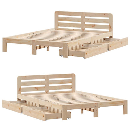 Letto senza Materasso 120x190 cm in Legno Massello di Pino
