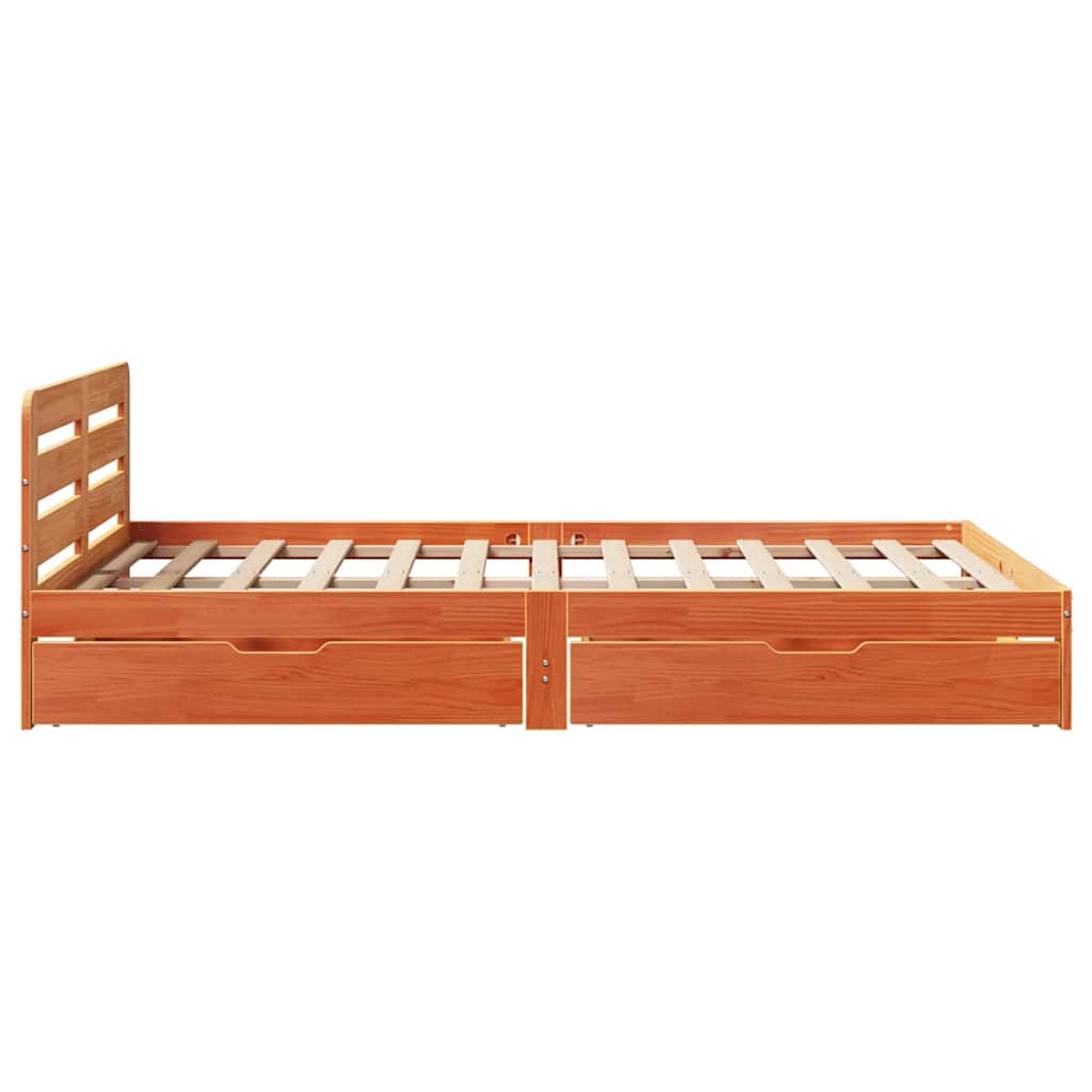 Letto senza Materasso Marrone Cera 120x190 cm in Legno di Pino | homemem39