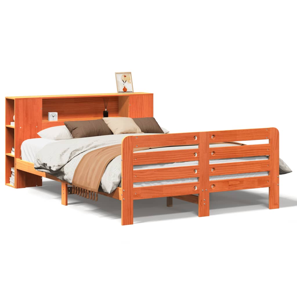 Giroletto senza Materasso Marrone Cera 150x200 cm Legno di Pino | homemem39