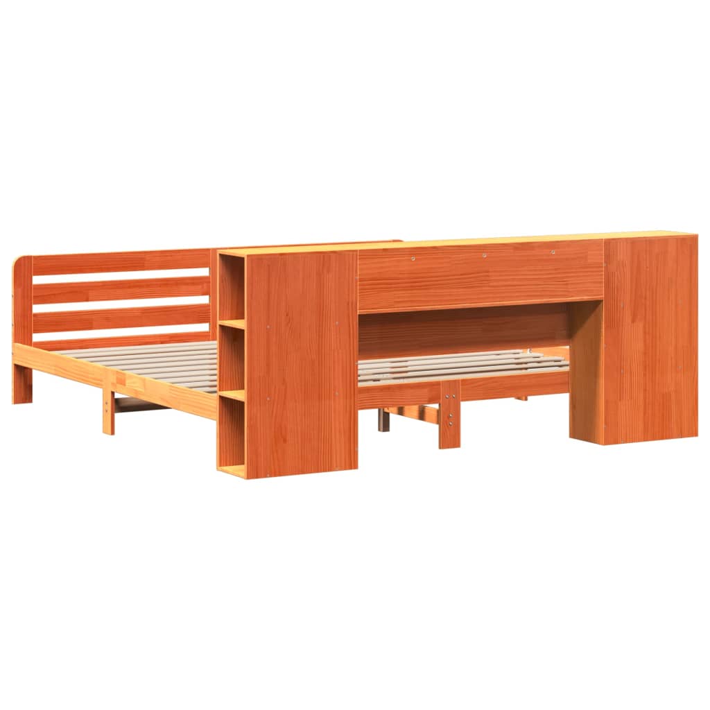 Giroletto senza Materasso Marrone Cera 180x200 cm Legno di Pino - homemem39