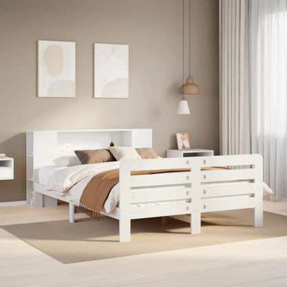 Letto senza Materasso Bianco 135x190 cm Legno Massello di Pino - homemem39