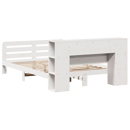 Letto senza Materasso Bianco 140x190 cm Legno Massello di Pino - homemem39