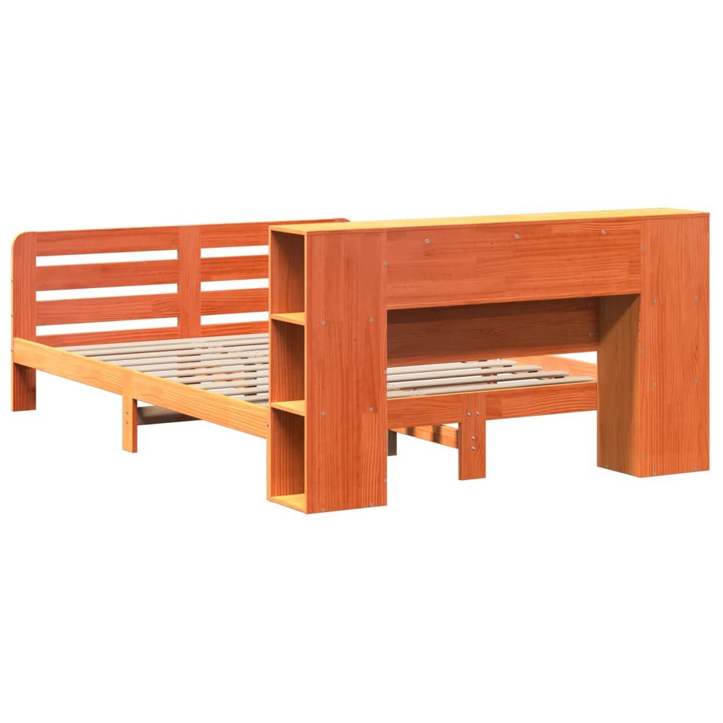 Letto senza Materasso Marrone Cera 140x190 cm in Legno di Pino - homemem39