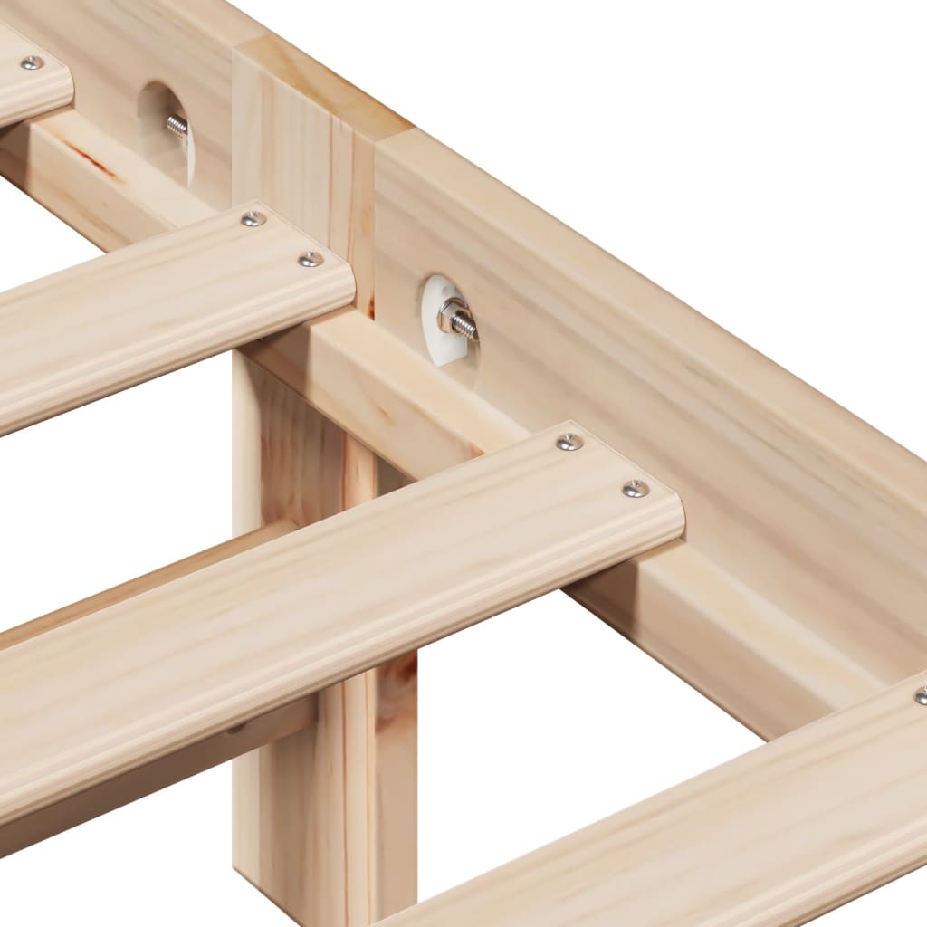 Giroletto senza Materasso 90x200 cm in Legno Massello di Pino - homemem39