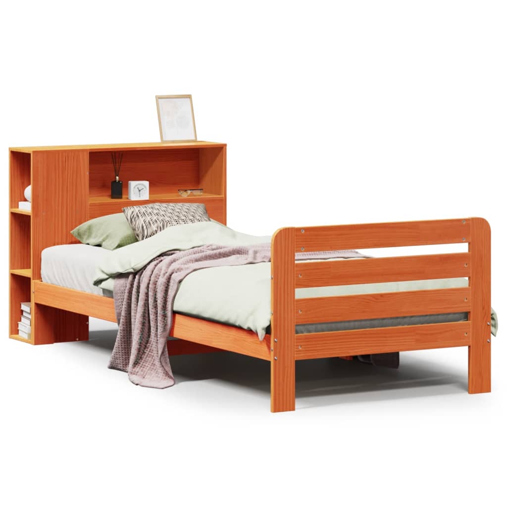 Letto senza Materasso Marrone Cera 75x190 cm in Legno di Pino - homemem39