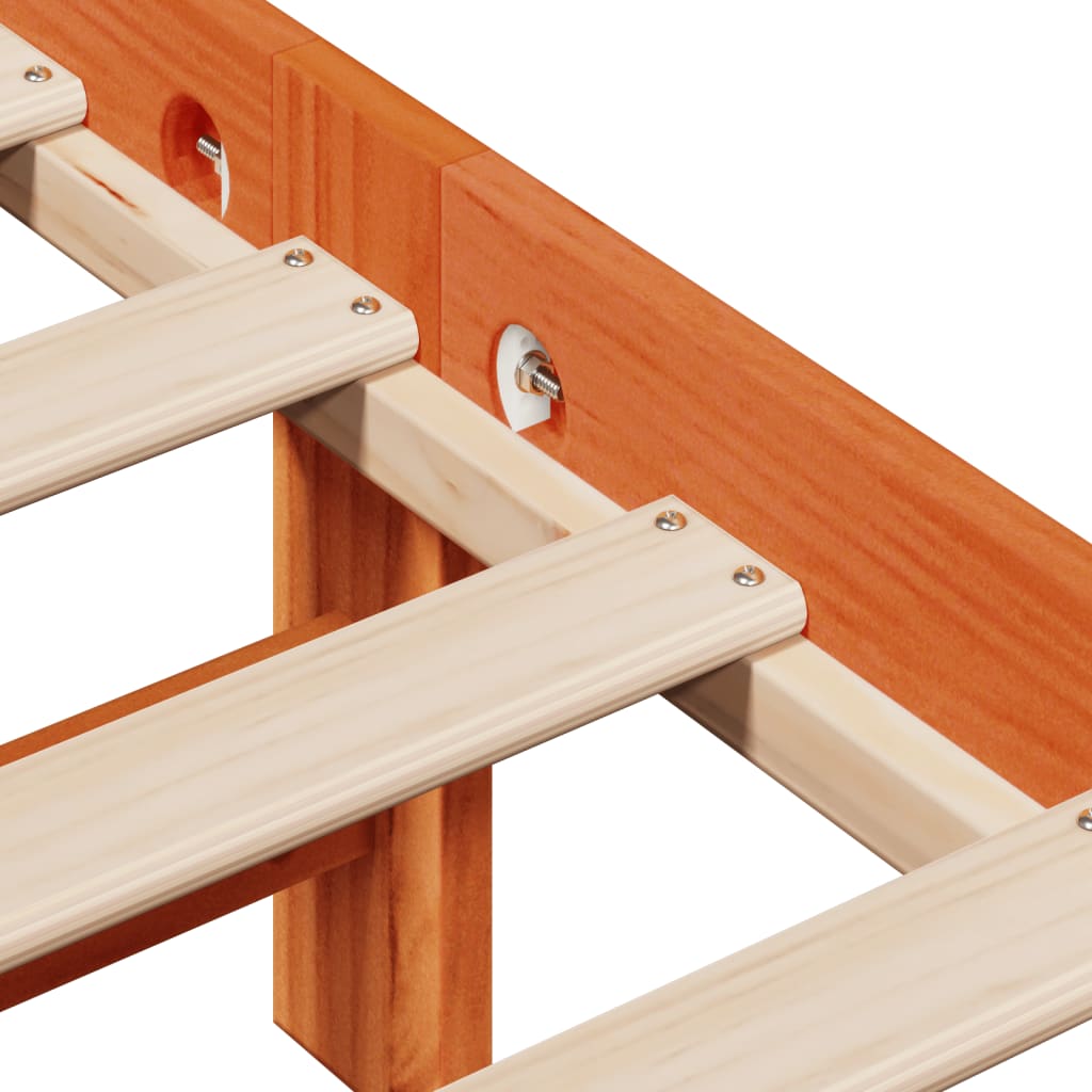 Letto senza Materasso Marrone Cera 75x190 cm in Legno di Pino - homemem39