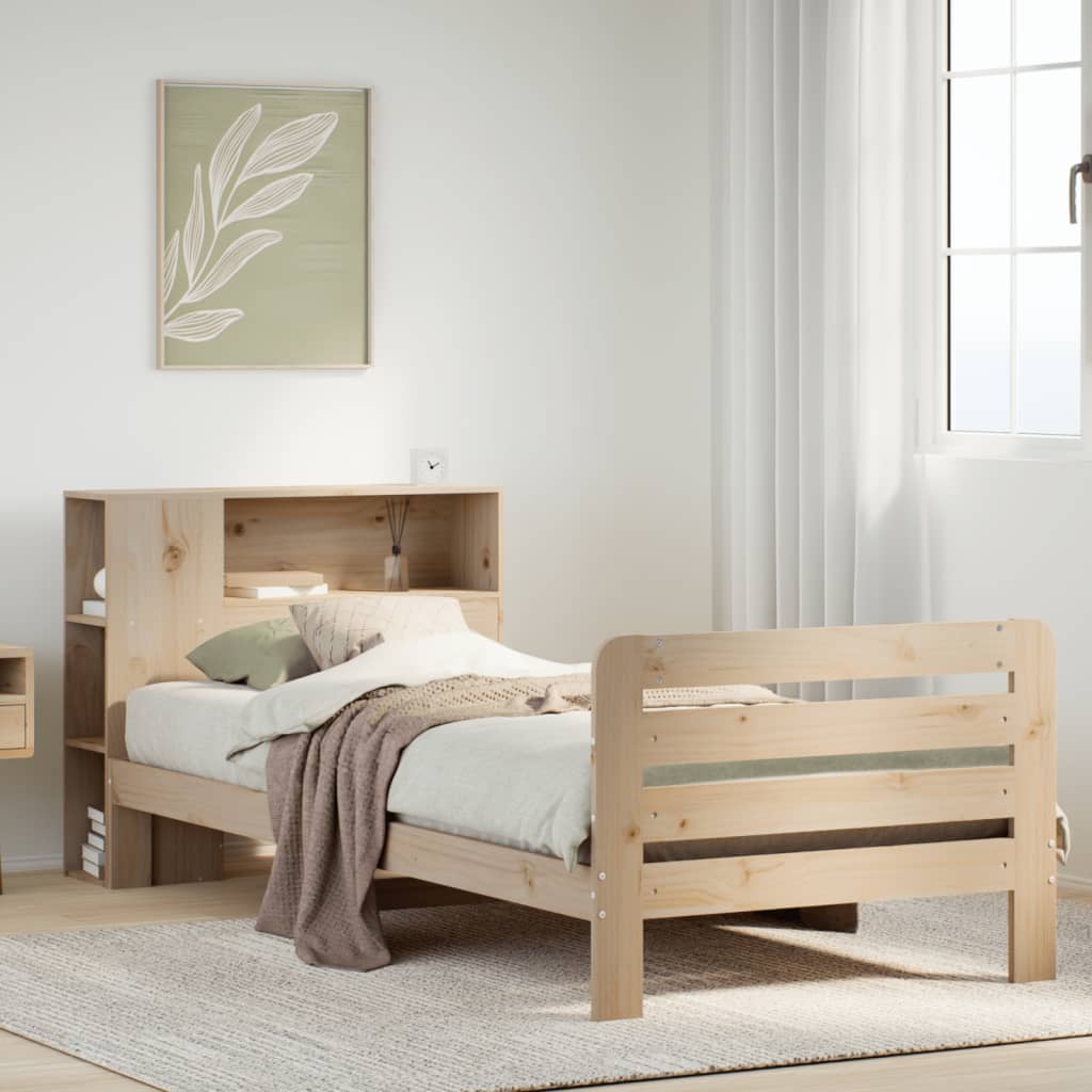 Letto senza Materasso 90x190 cm in Legno Massello di Pino - homemem39