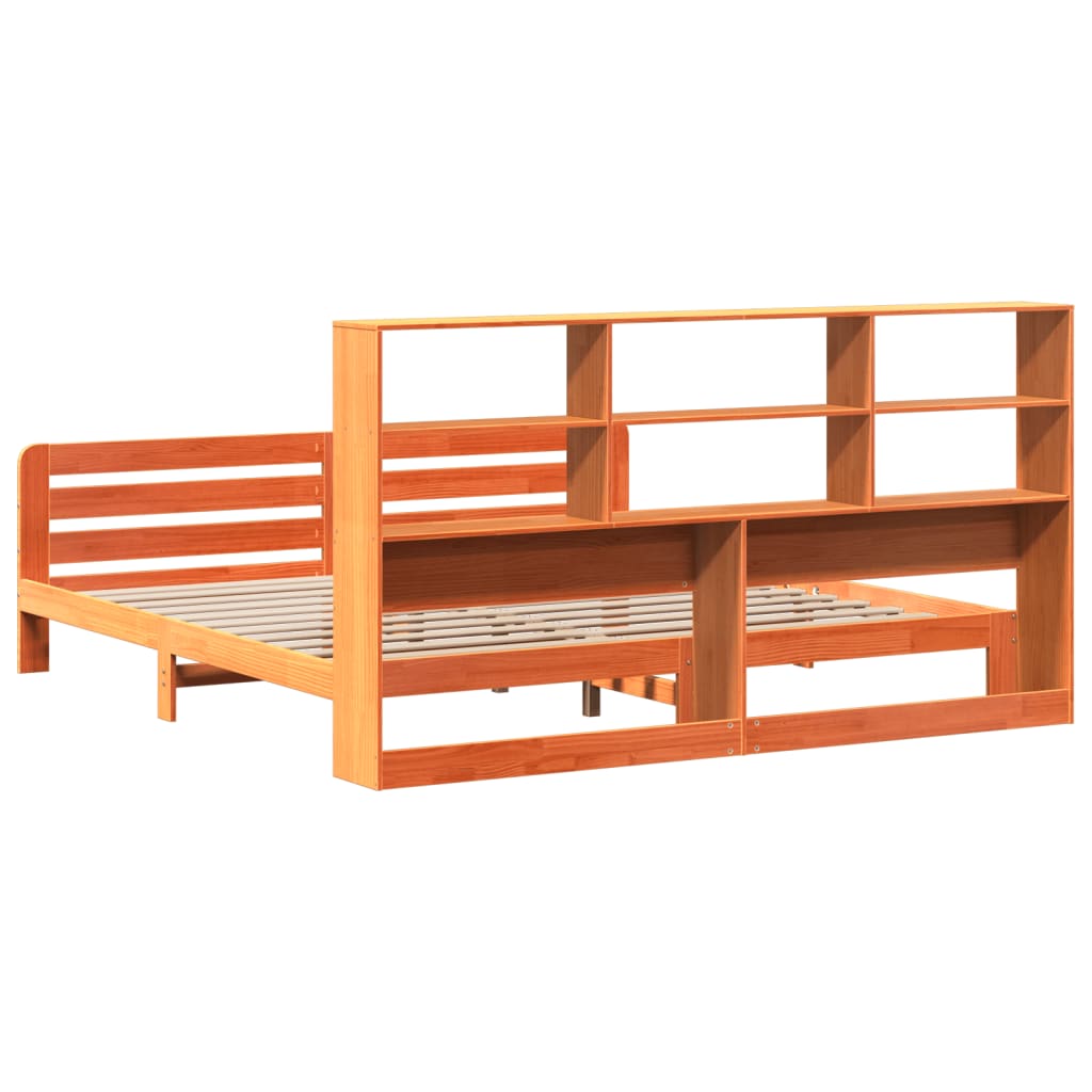 Giroletto senza Materasso Marrone Cera 200x200 cm Legno di Pino - homemem39