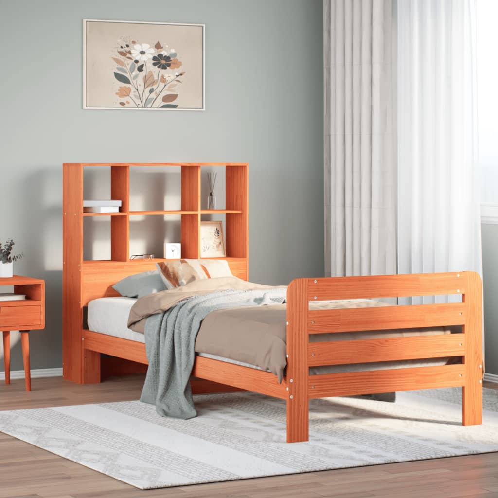 Letto senza Materasso Marrone Cera 75x190 cm in Legno di Pino - homemem39