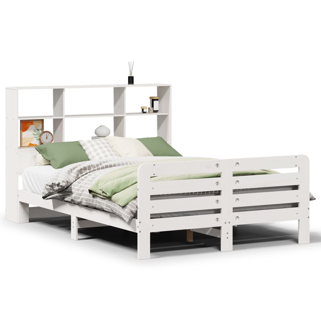 Letto senza Materasso Bianco 140x190 cm Legno Massello di Pino - homemem39