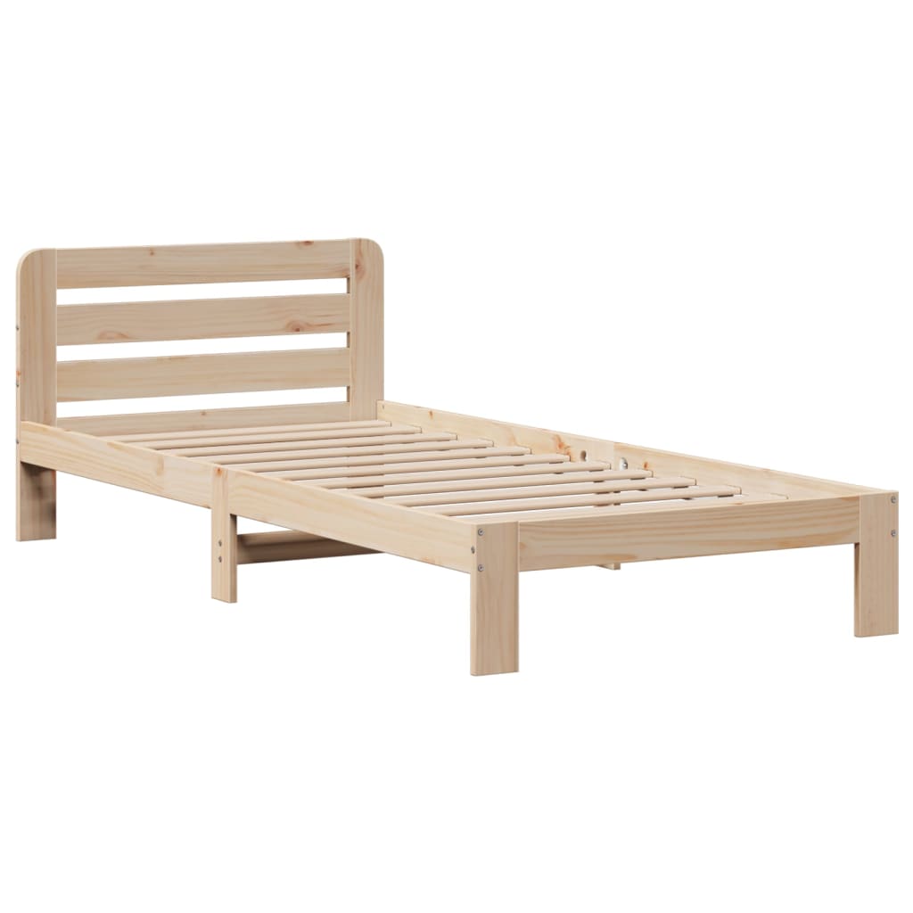 Letto Libreria senza Materasso 90x200 cm Legno Massello Pino - homemem39