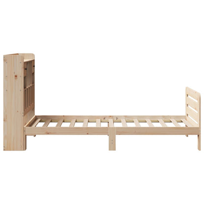 Letto Libreria senza Materasso 90x200 cm Legno Massello Pino - homemem39