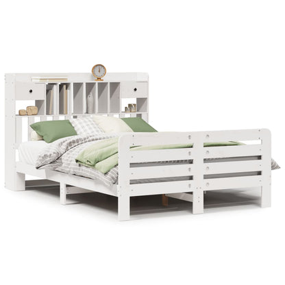 Letto Libreria senza Materasso Bianco 150x200 cm Legno di Pino - homemem39
