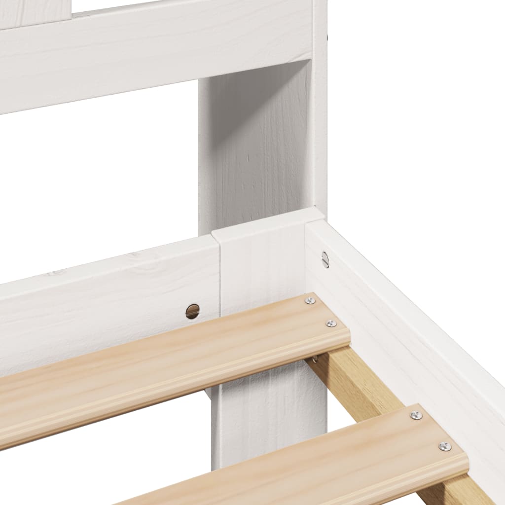 Letto Libreria senza Materasso Bianco 150x200 cm Legno di Pino - homemem39