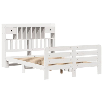 Letto Libreria senza Materasso Bianco 160x200 cm Legno di Pino - homemem39