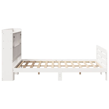 Letto Libreria senza Materasso Bianco 160x200 cm Legno di Pino - homemem39
