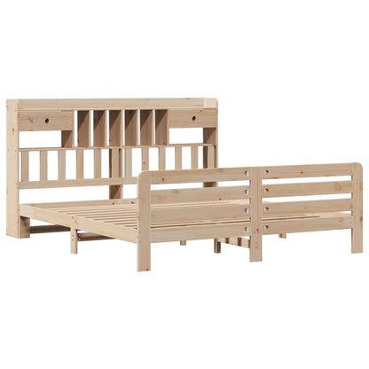 Letto Libreria senza Materasso 180x200 cm in Legno di Pino - homemem39