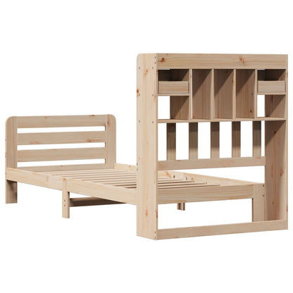 Letto Libreria senza Materasso 90x190 cm Legno Massello Pino - homemem39