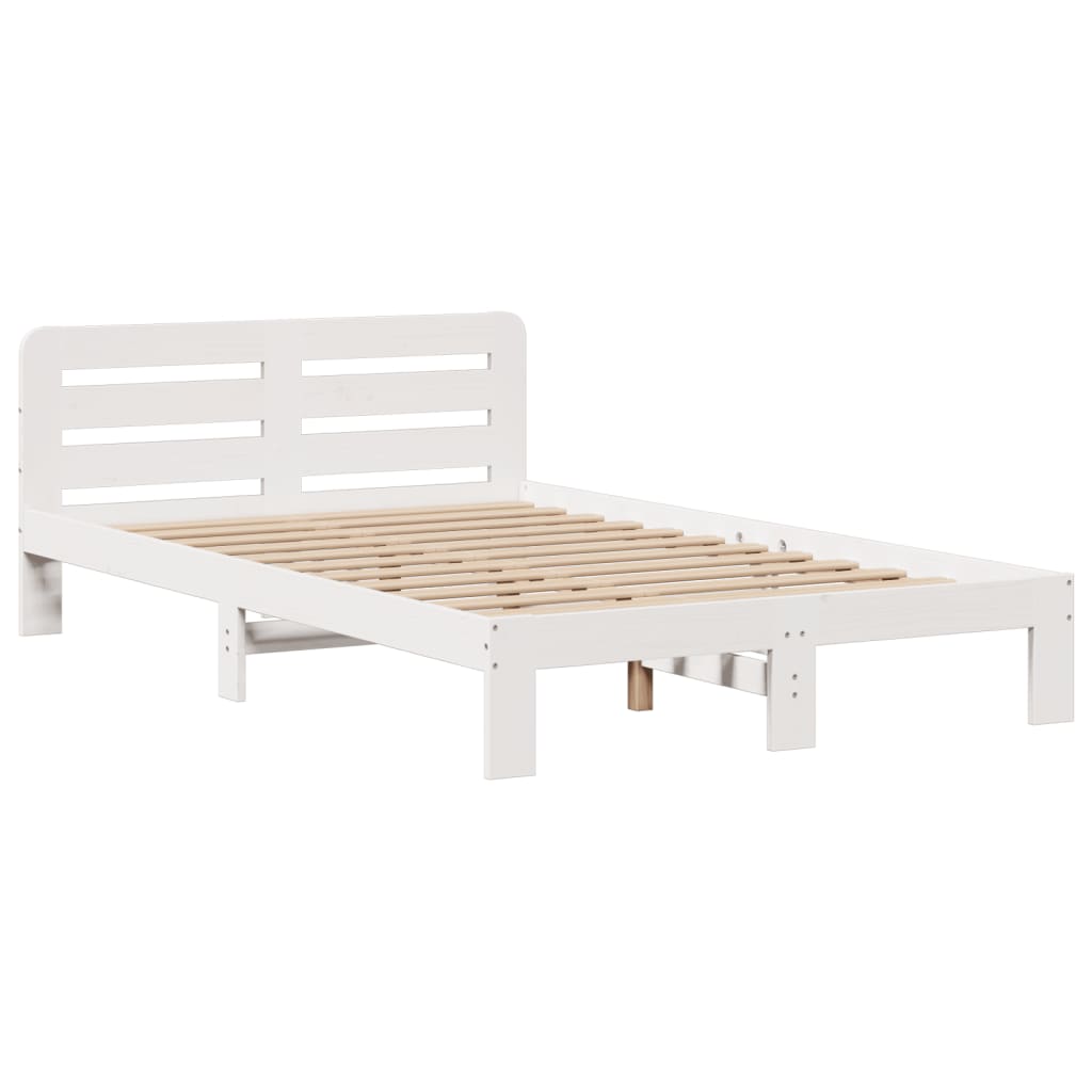 Letto Libreria senza Materasso Bianco 135x190 cm Legno di Pino - homemem39