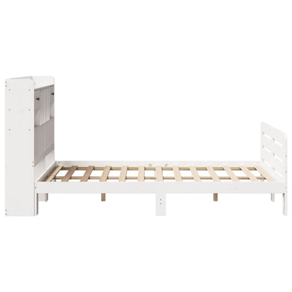Letto Libreria senza Materasso Bianco 135x190 cm Legno di Pino - homemem39