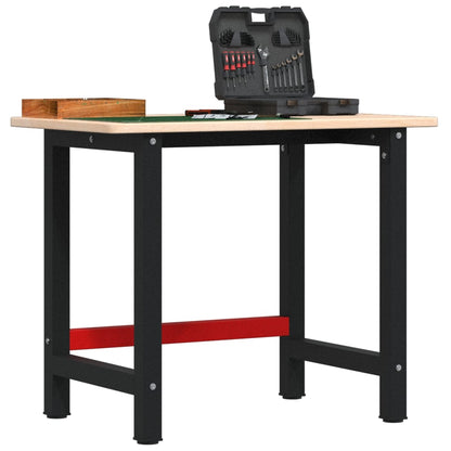 Banco Lavoro 100x60x81,5 cm Legno Massello Rovere Rettangolare | homemem39