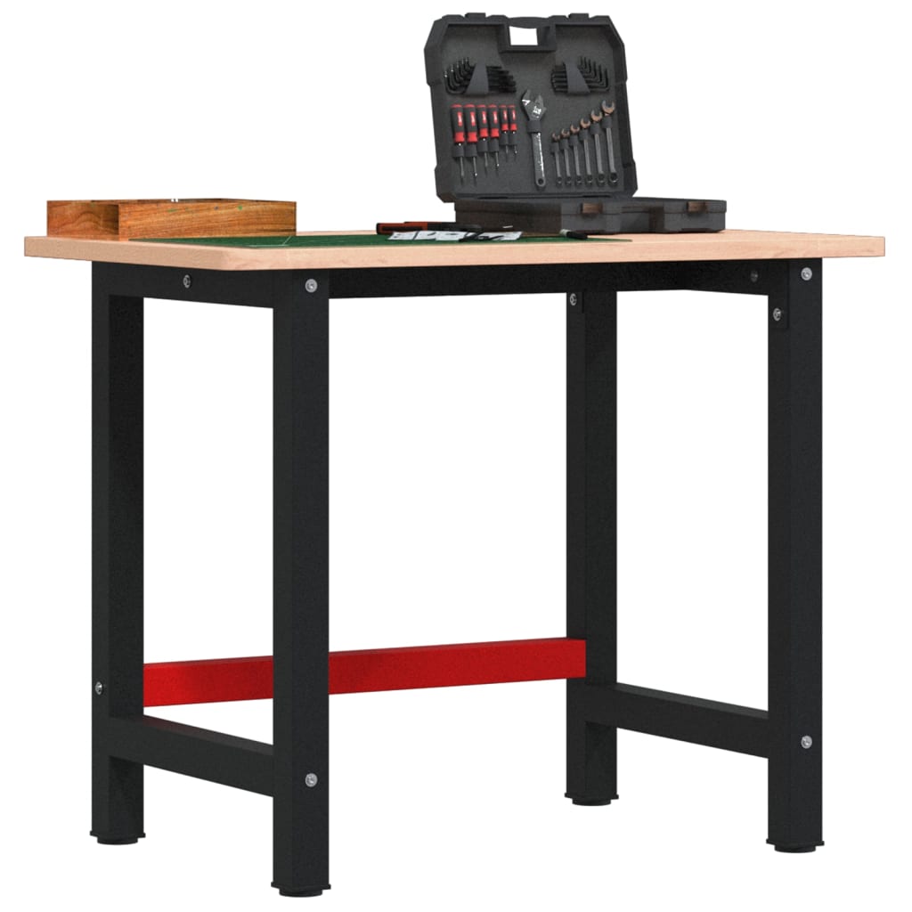 Banco Lavoro 100x60x81,5 cm Legno Massello Faggio Rettangolare | homemem39