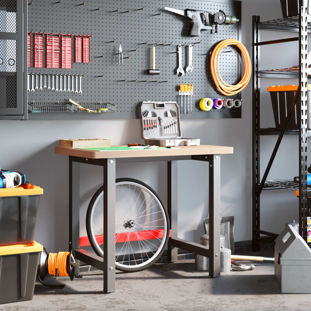 Banco Lavoro 100x60x83 cm Legno Massello Faggio Rettangolare - homemem39