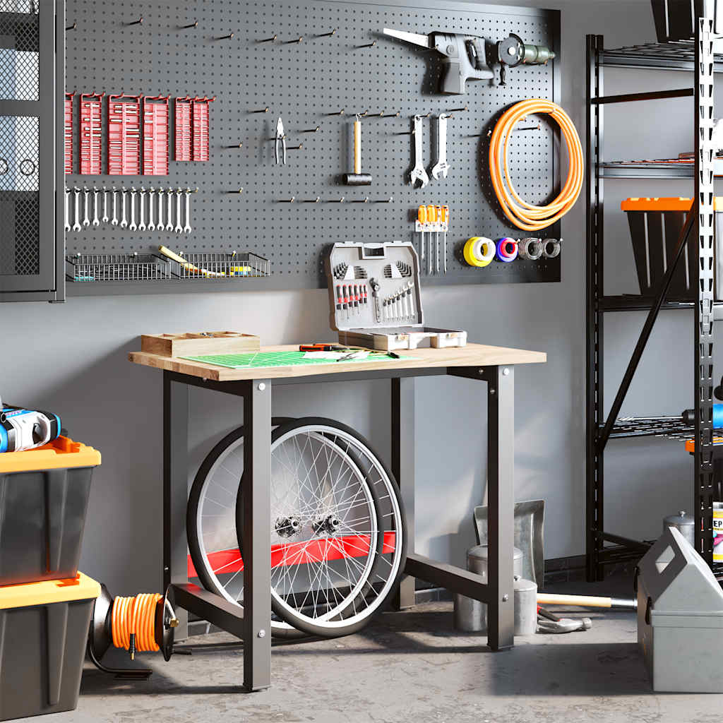 Banco Lavoro 100x60x81,5 cm Legno Massello Rovere - homemem39