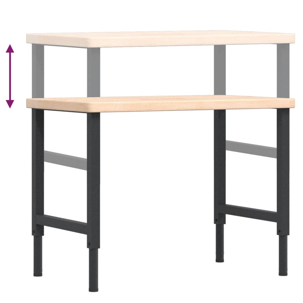 Banco Lavoro 100x60x(73-99,5) cm Legno di Rovere Rettangolare | homemem39
