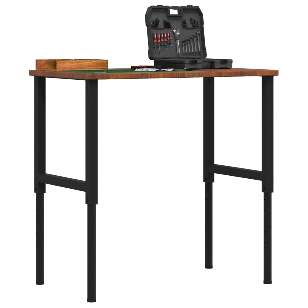 Banco Lavoro Marrone Scuro 100x60x(71,5-98) cm Legno di Rovere | homemem39