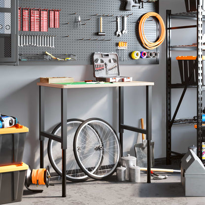 Banco da Lavoro 100x60x(71,5-98) cm Legno Faggio Rettangolare - homemem39