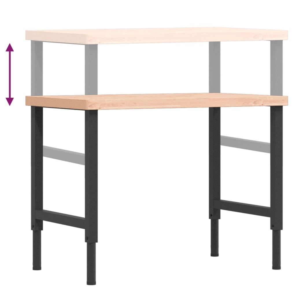 Banco Lavoro 100x60x(73-99,5) cm Legno di Faggio Rettangolare | homemem39