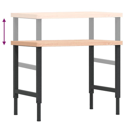 Banco Lavoro 100x60x(73-99,5) cm Legno di Faggio Rettangolare | homemem39