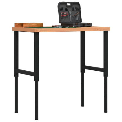 Banco Lavoro 100x60x(73-99,5) cm Legno di Faggio Rettangolare | homemem39