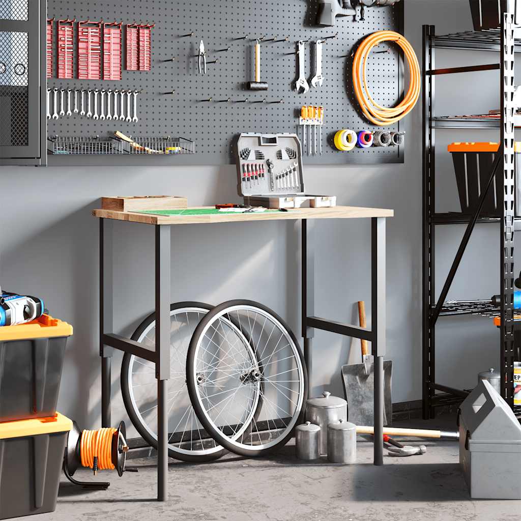 Banco da Lavoro 100x60x(71,5-98) cm Legno Massello Rovere - homemem39