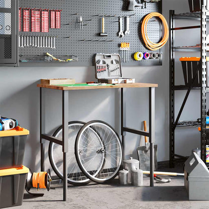 Banco Lavoro Marrone Chiaro 100x60x(71,5-98) cm Legno di Rovere - homemem39