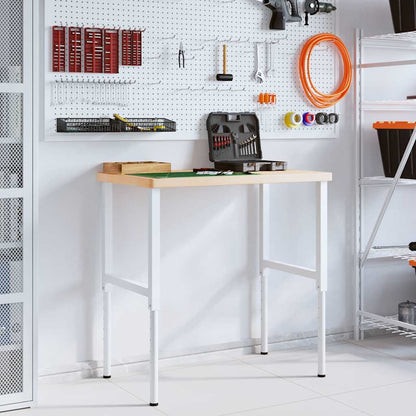 Banco Lavoro 100x60x(73-99,5) cm Legno di Rovere Rettangolare | homemem39